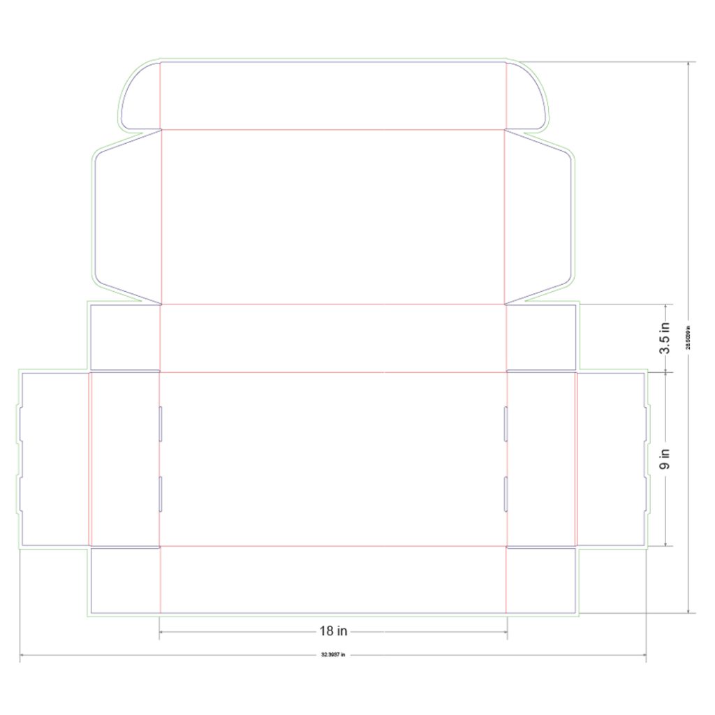 18x9x3.5 in Mailer Box Template