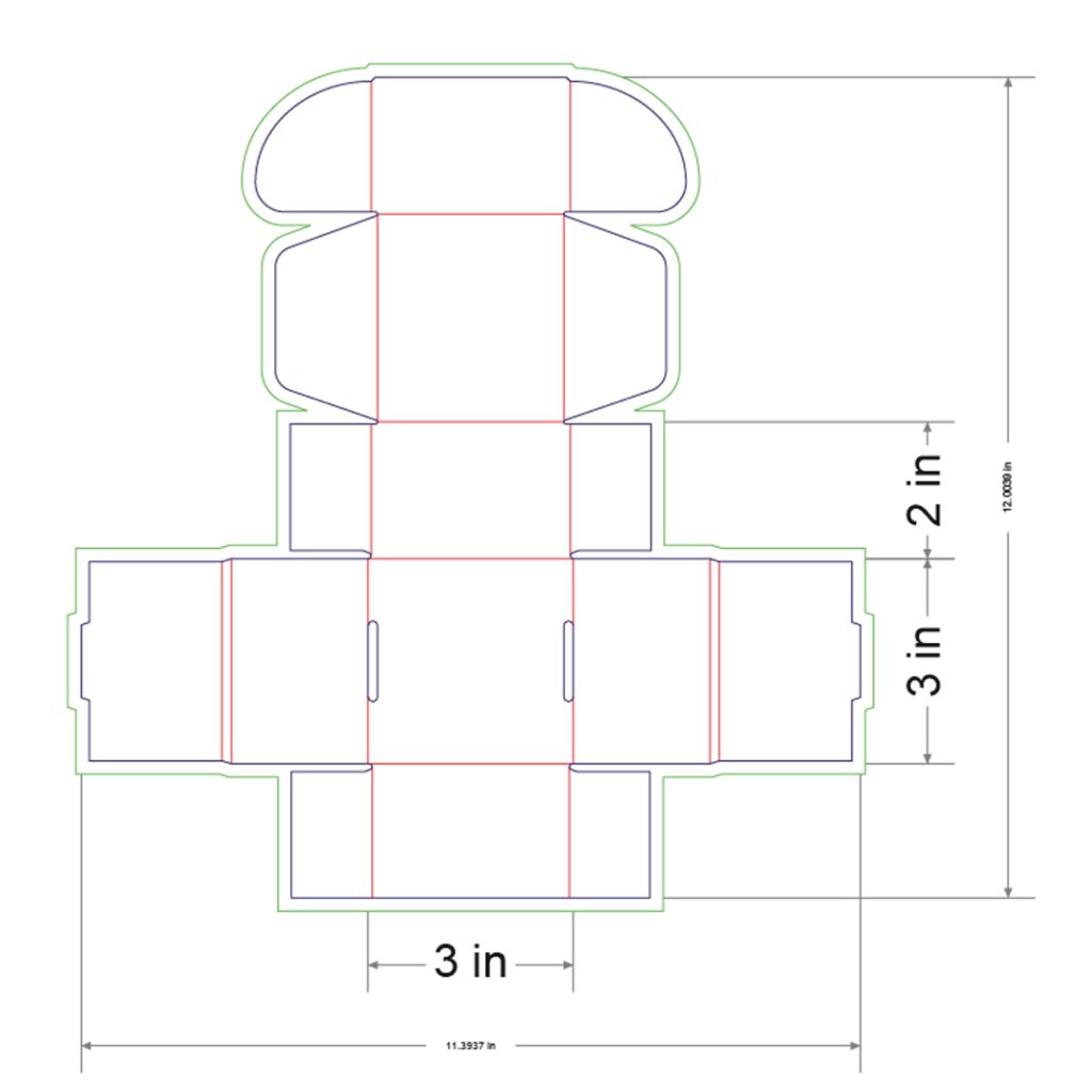 3x3x2 in Mailer Box Template