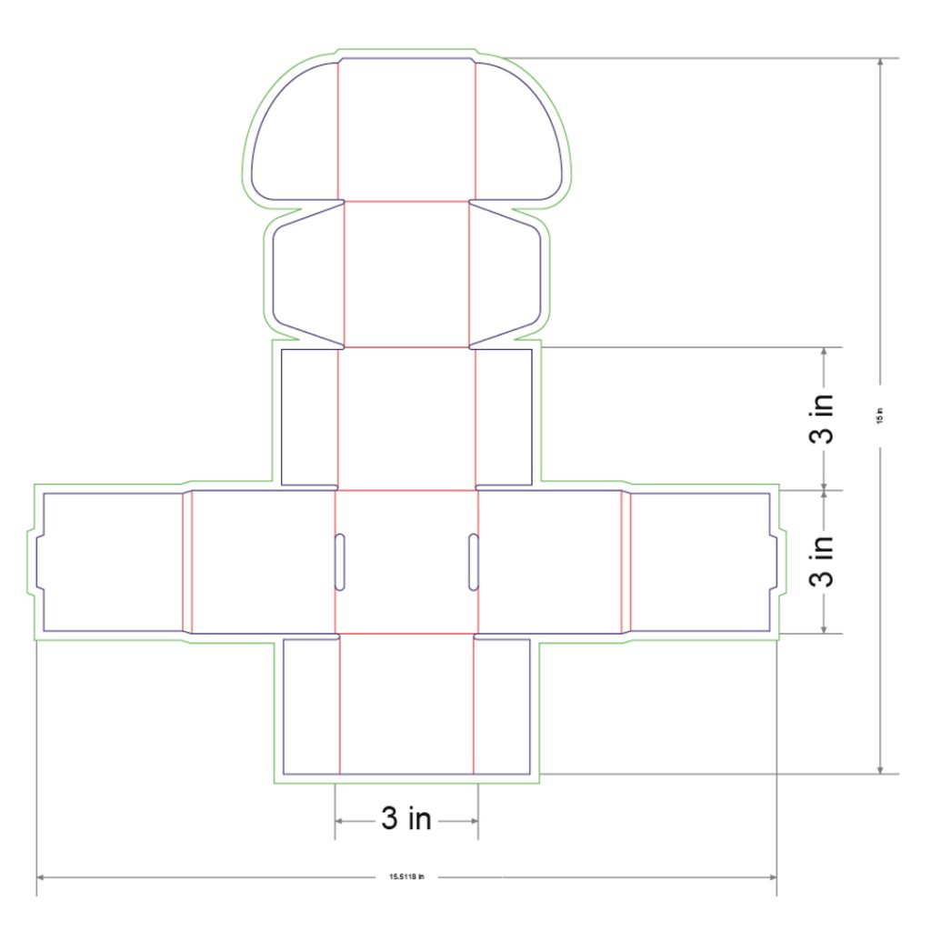 3x3x3 in Mailer Box Template