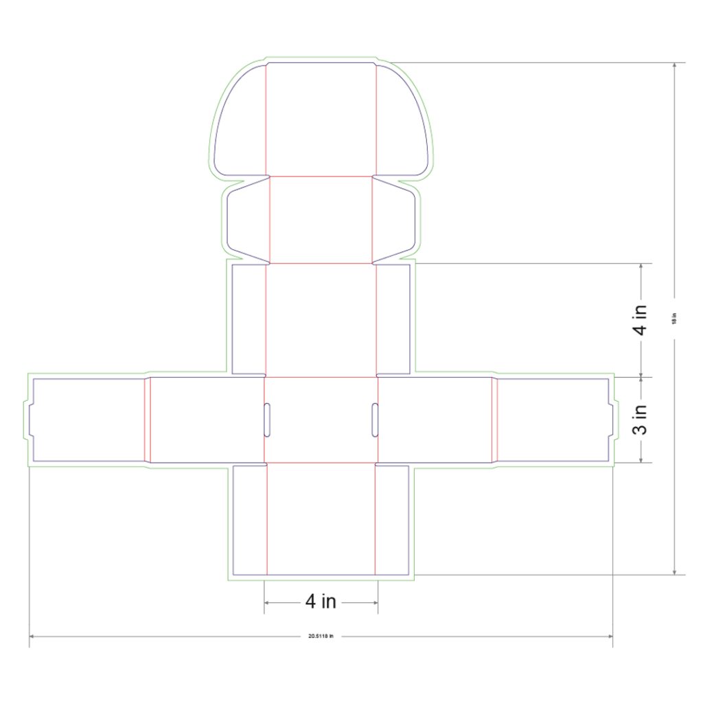 4x3x4 in Mailer Box Template