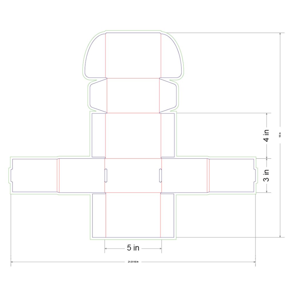5x3x4 in Mailer Box Template