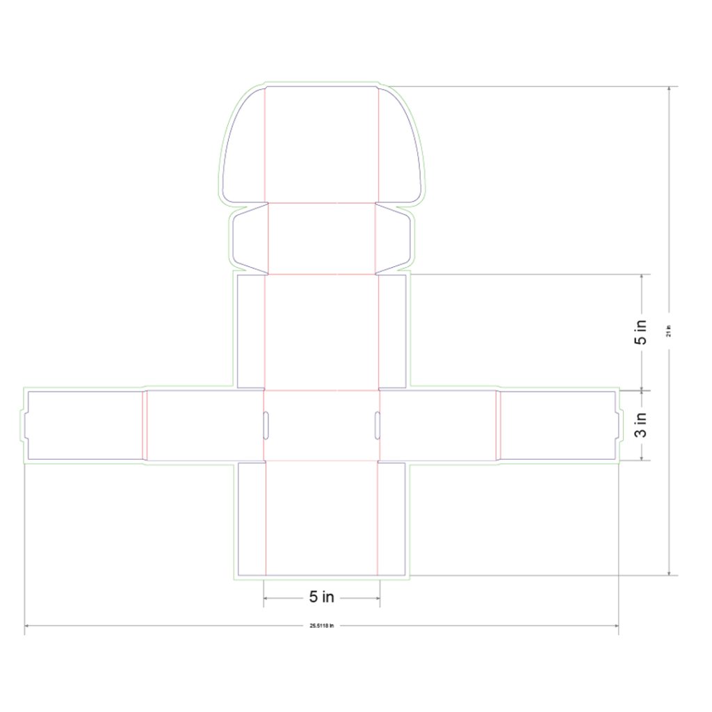 5x3x5 in Mailer Box Template