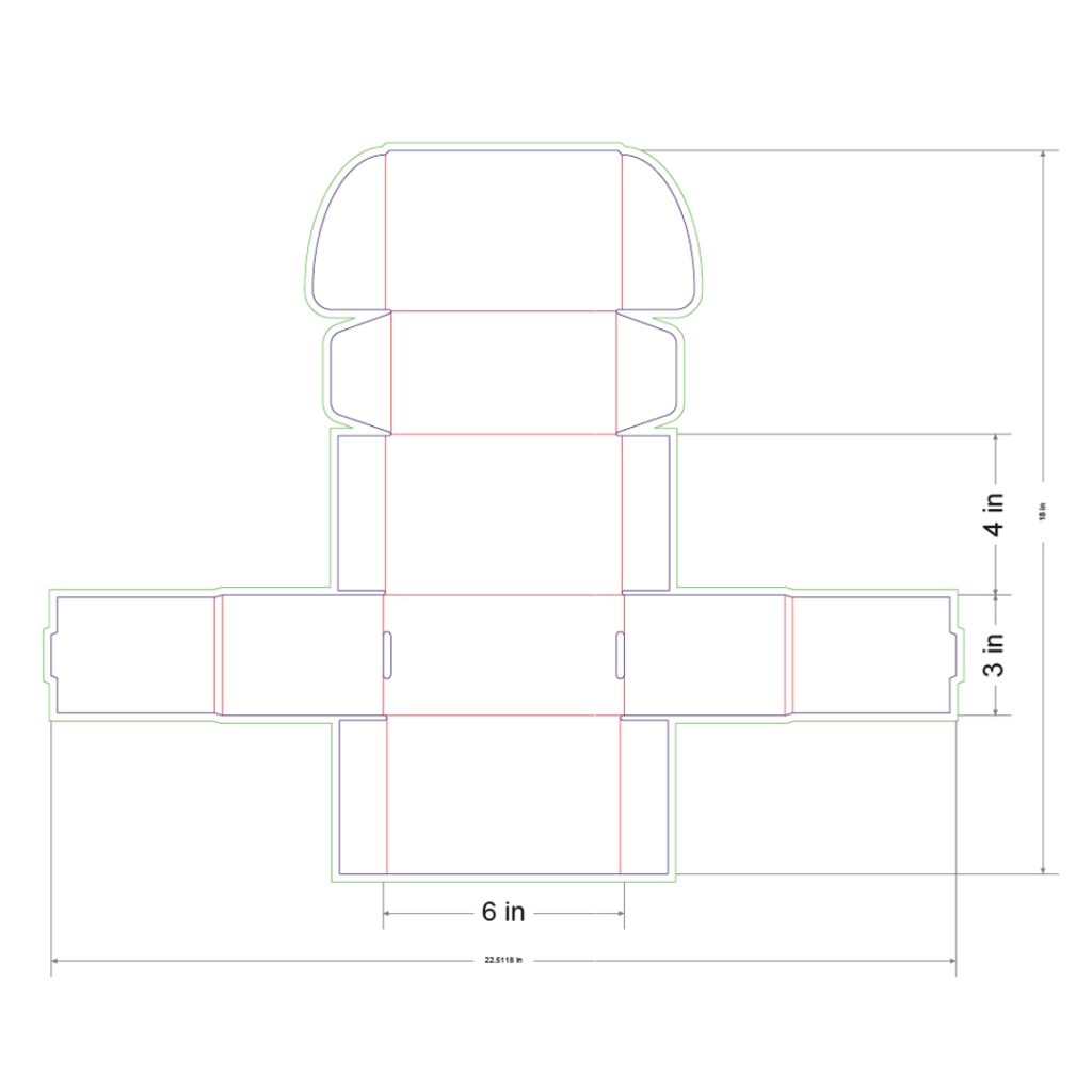 6x3x4 in Mailer Box Template