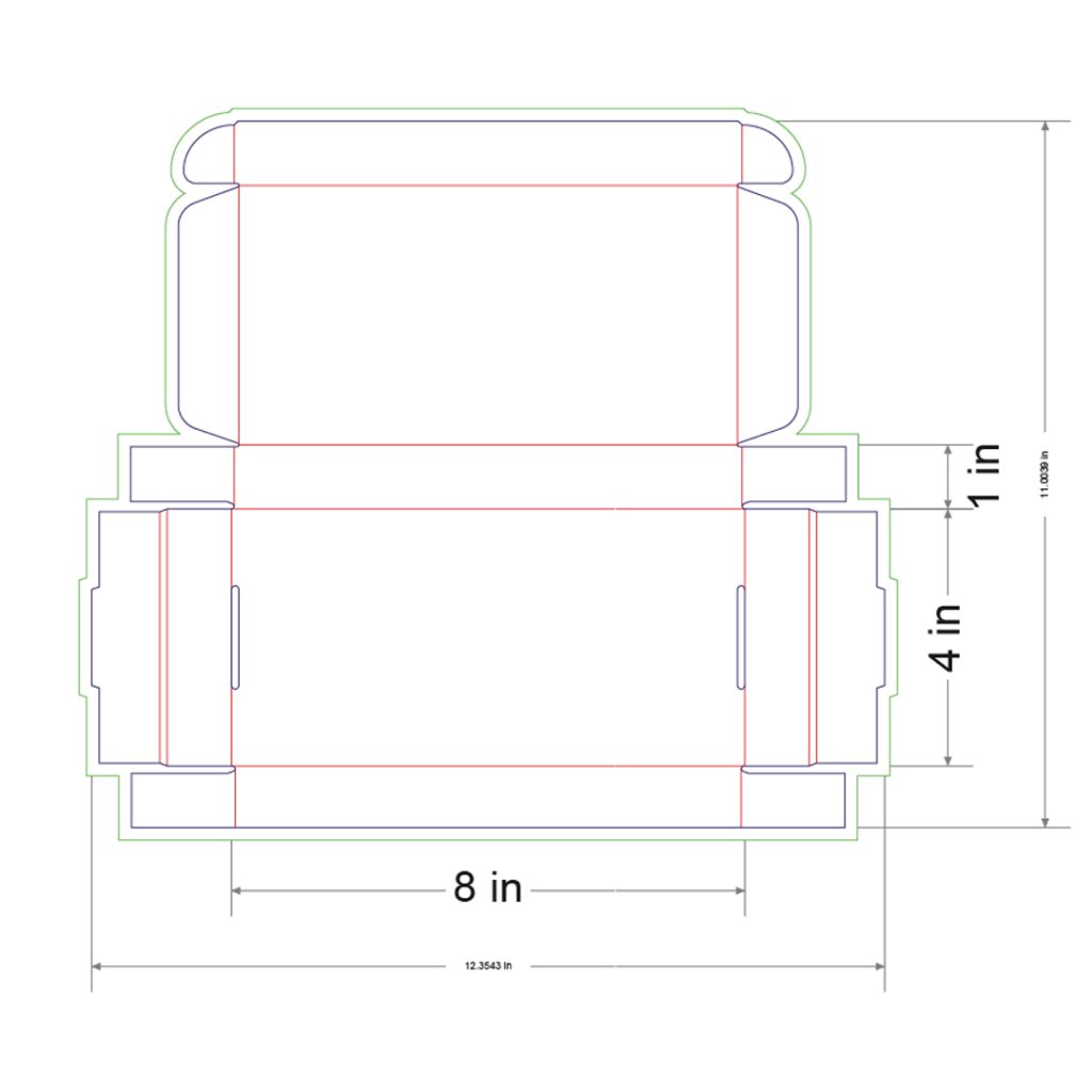 8x4x1 in Mailer Box Template