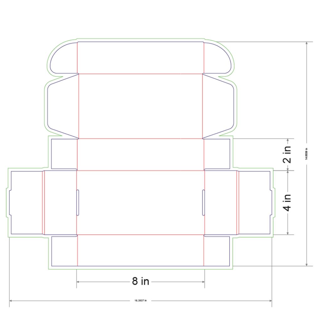 8x4x2 in Mailer Box Template