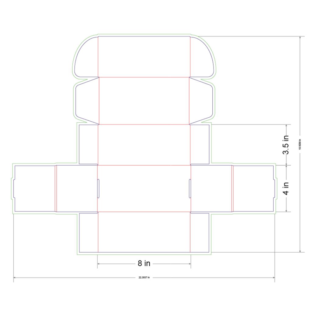 8x4x3.5 in Mailer Box Template