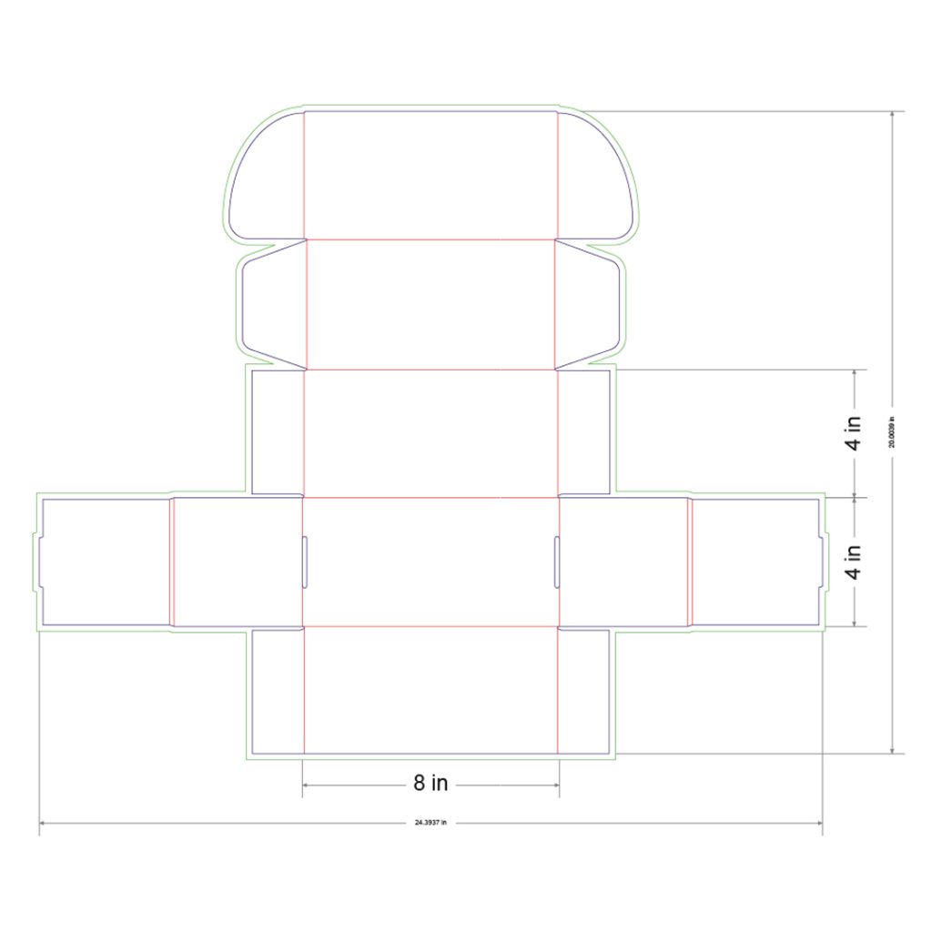 8x4x4 in Mailer Box Template