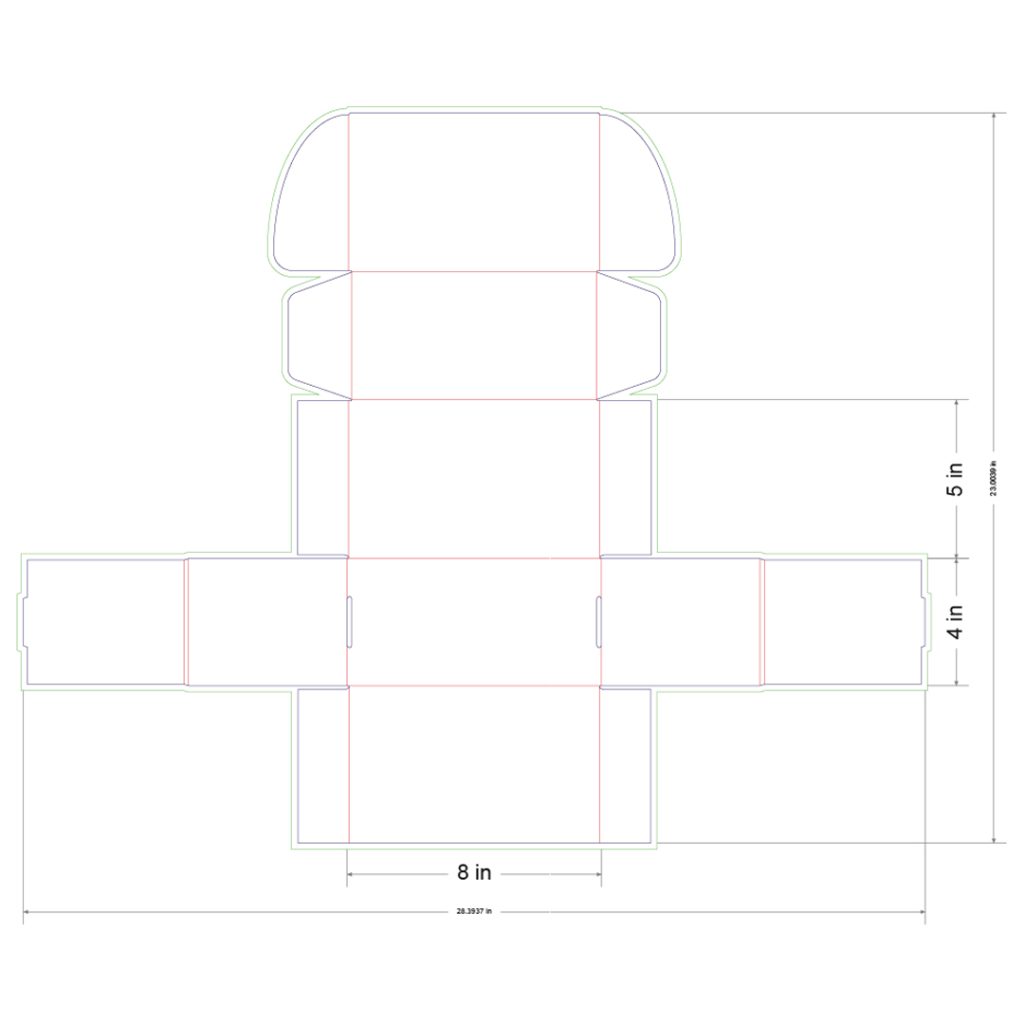 8x4x5 in Mailer Box Template