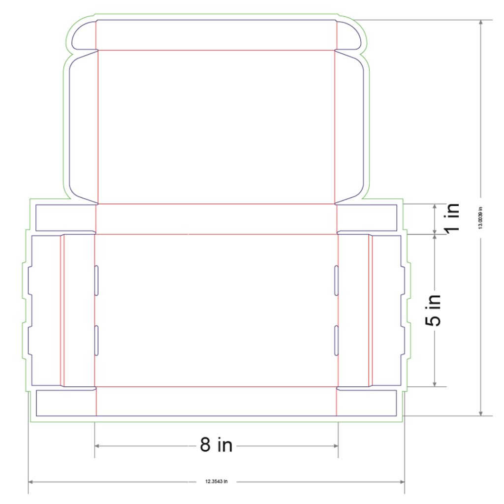8x5x1 in Mailer Box Template