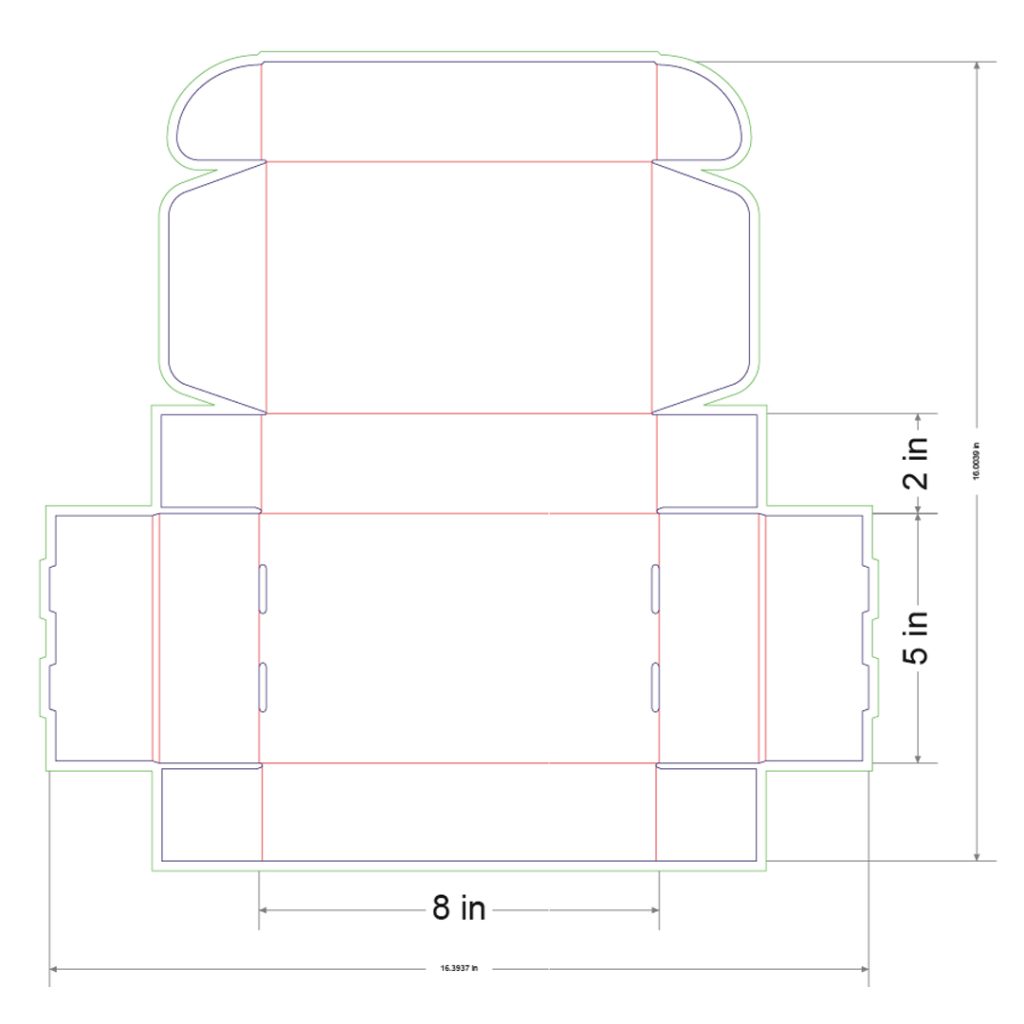 8x5x2 in Mailer Box Template