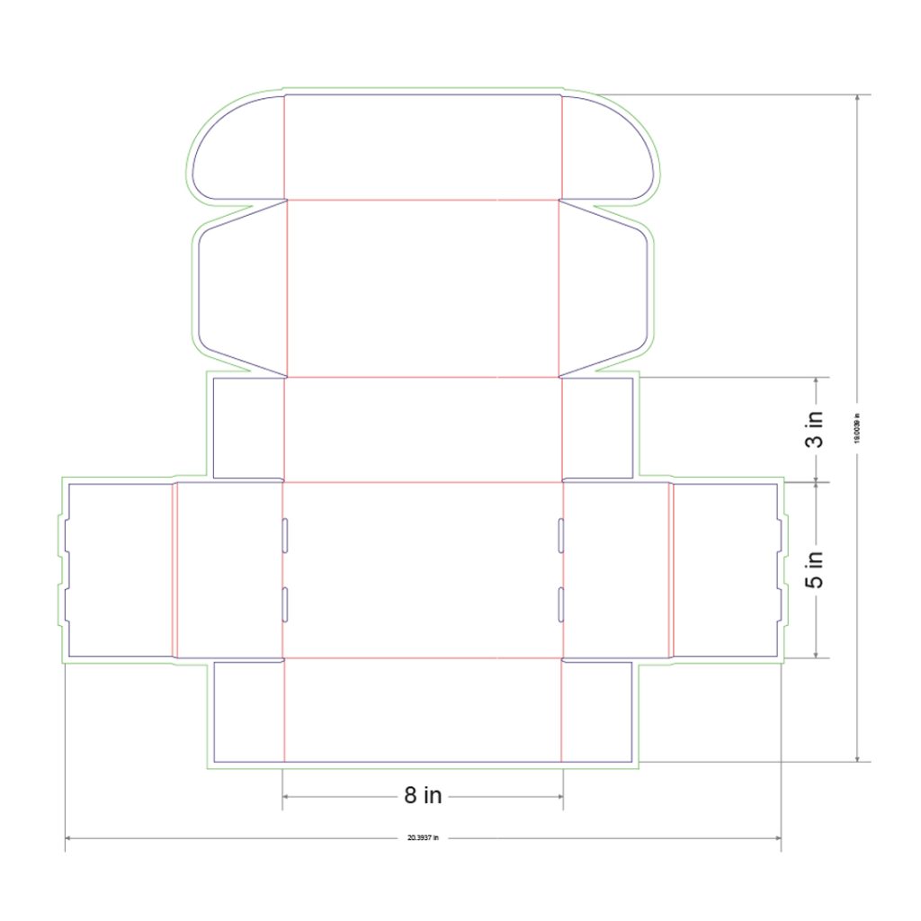 8x5x3 in Mailer Box Template