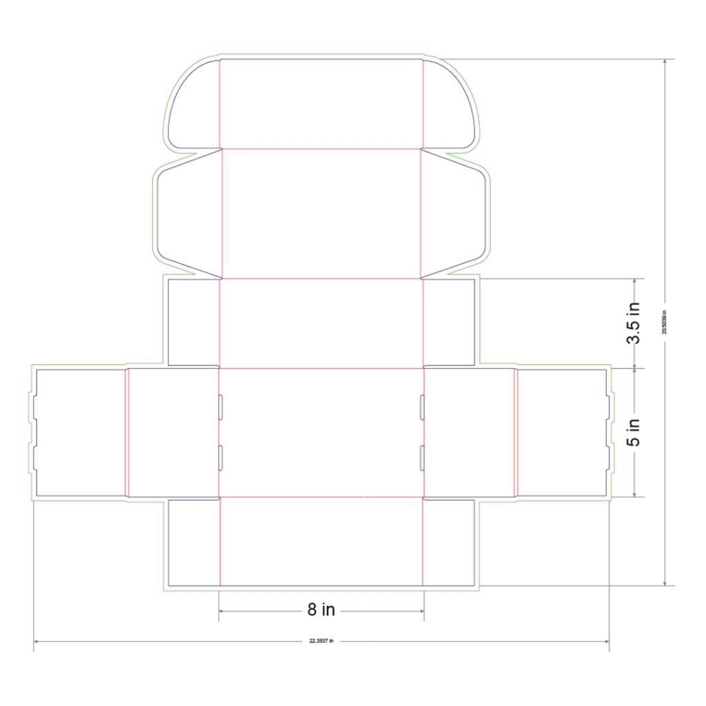 8x5x3.5 in Mailer Box Template