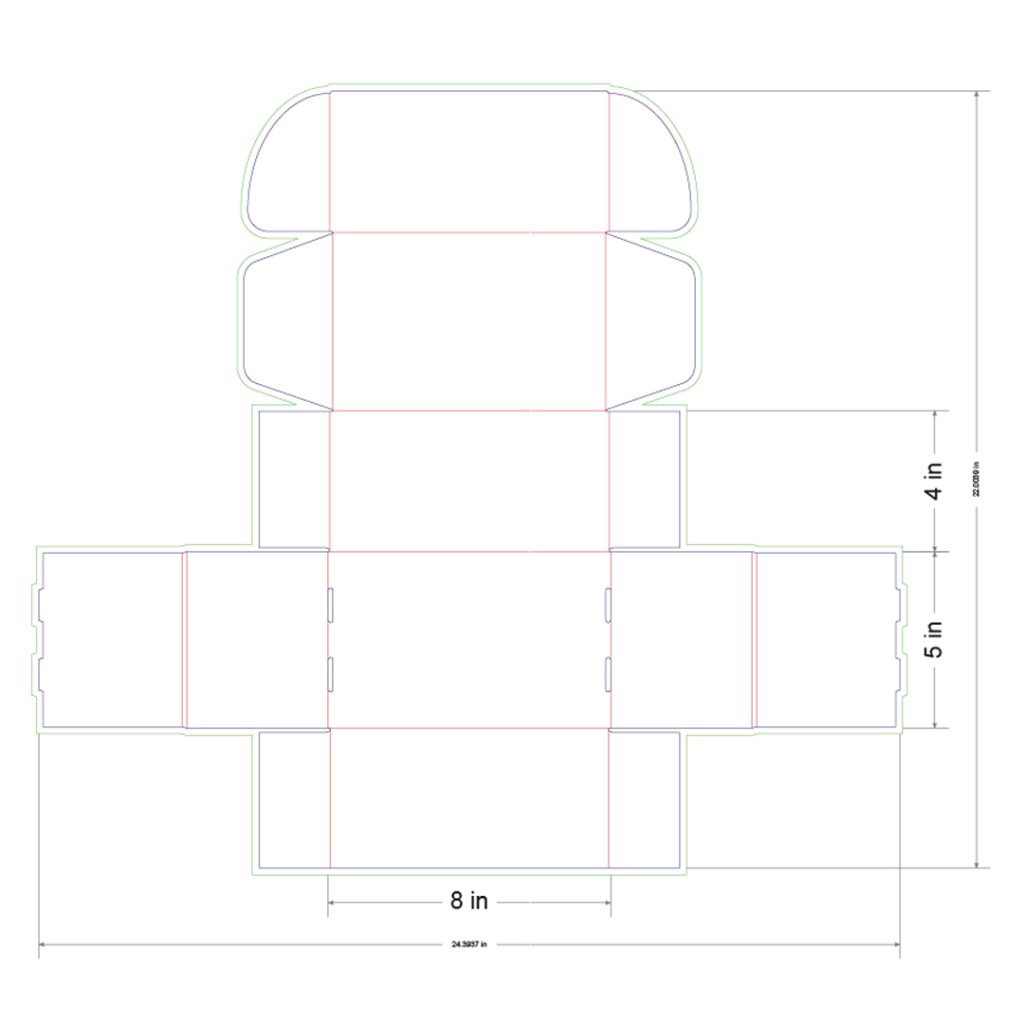 8x5x4 in Mailer Box Template