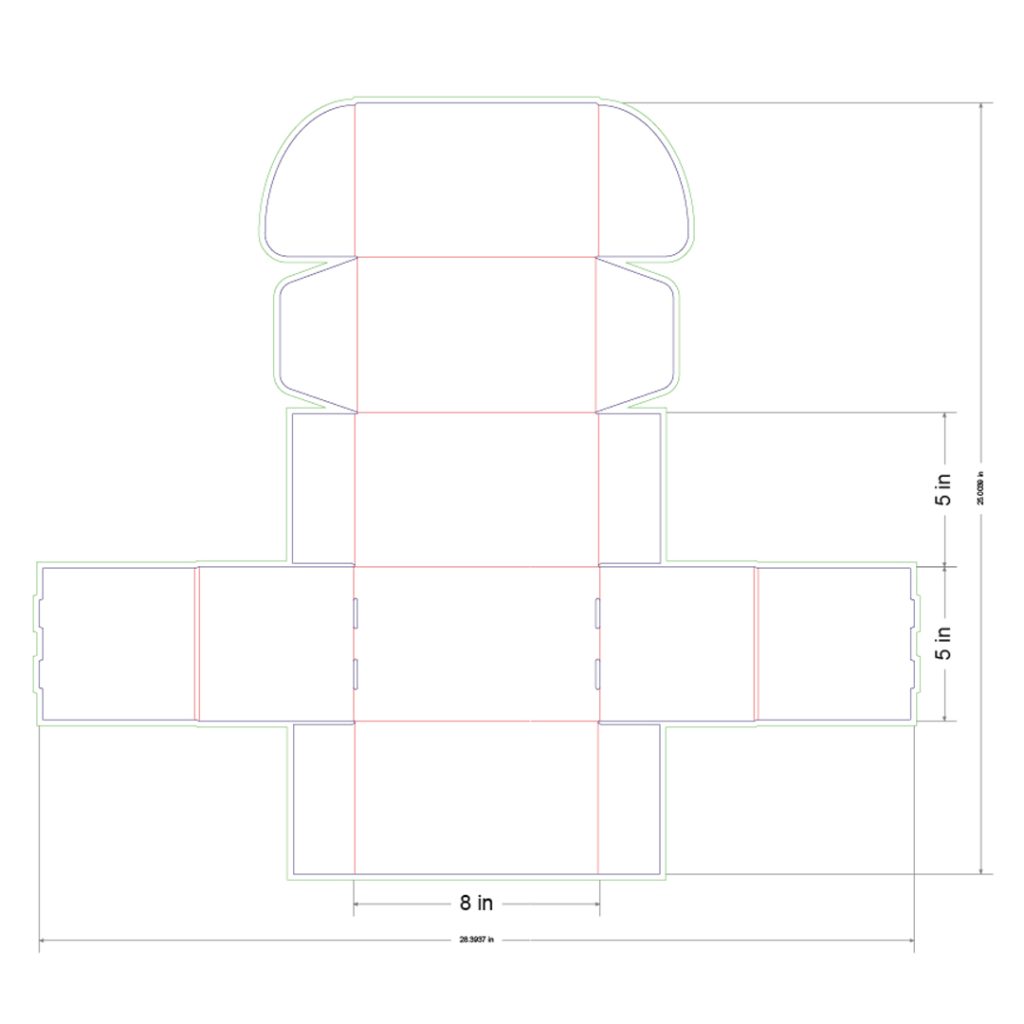 8x5x5 in Mailer Box Template
