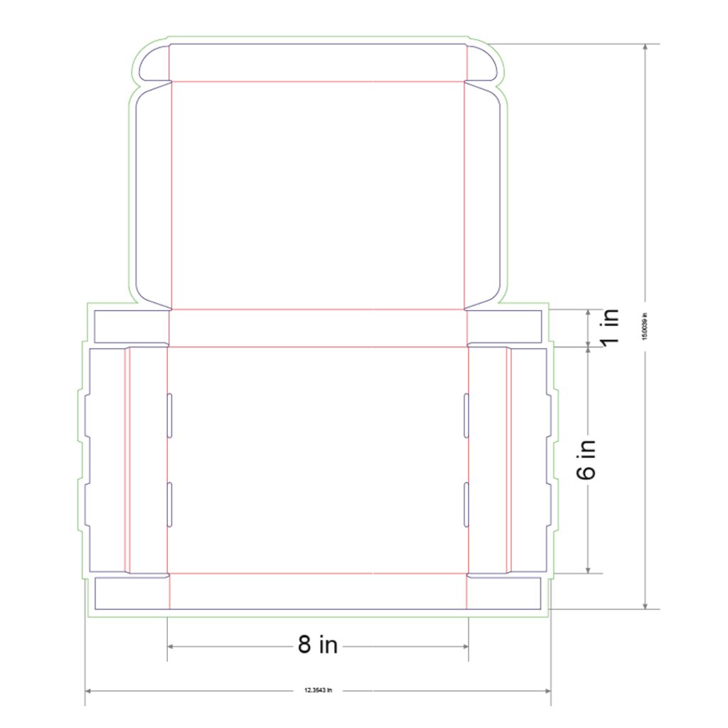 8x6x1 in Mailer Box Template