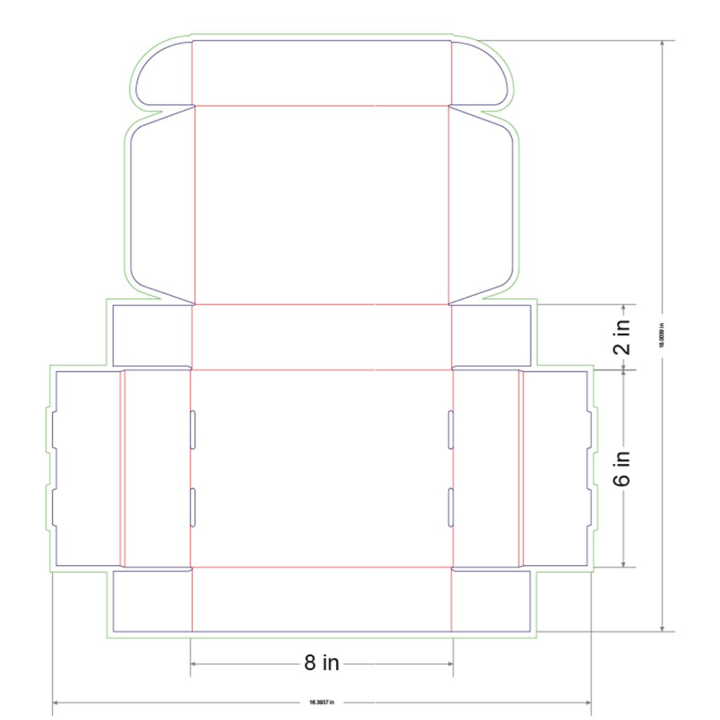 8x6x2 in Mailer Box Template