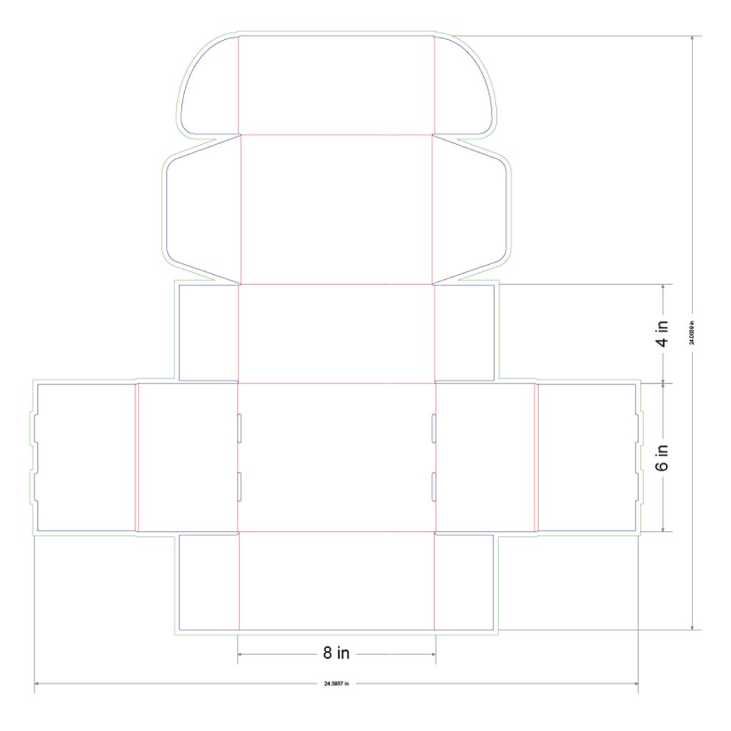 8x6x4 in Mailer Box Template
