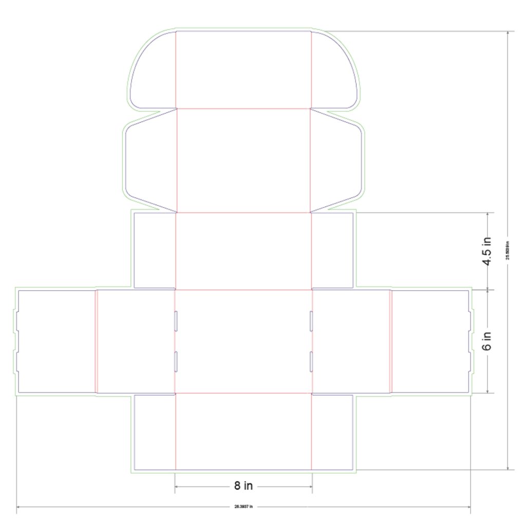 8x6x4.5 in Mailer Box Template