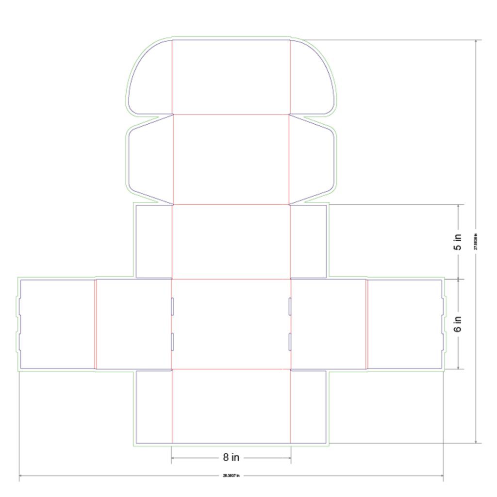 8x6x5 in Mailer Box Template