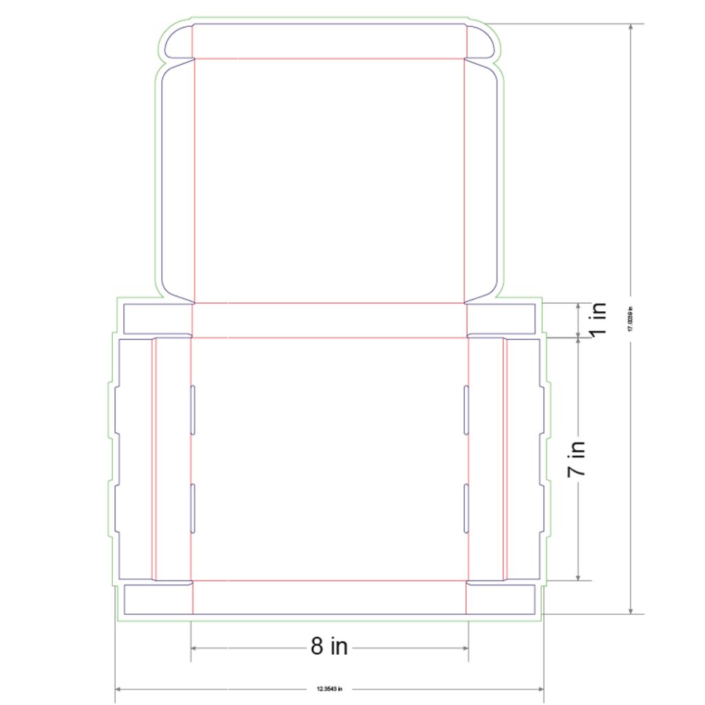 8x7x1 in Mailer Box Template