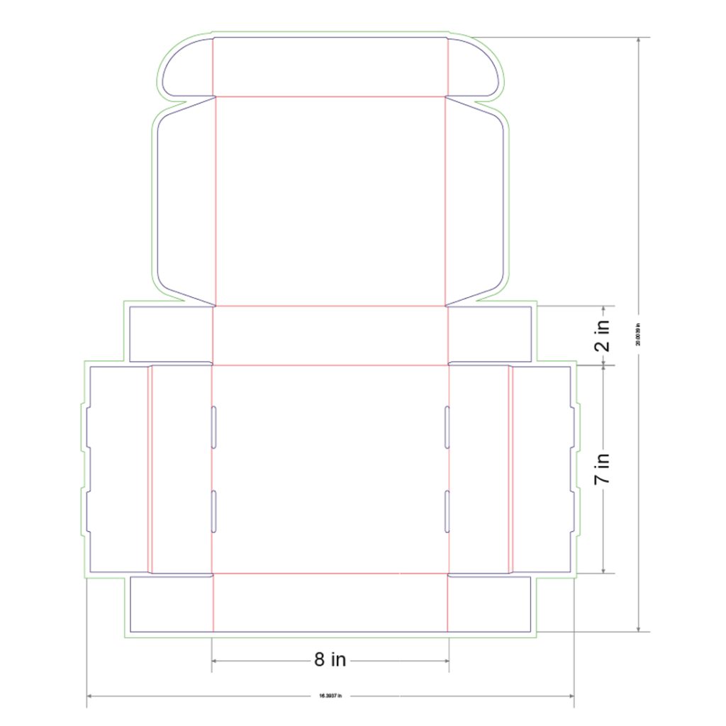 8x7x2 in Mailer Box Template