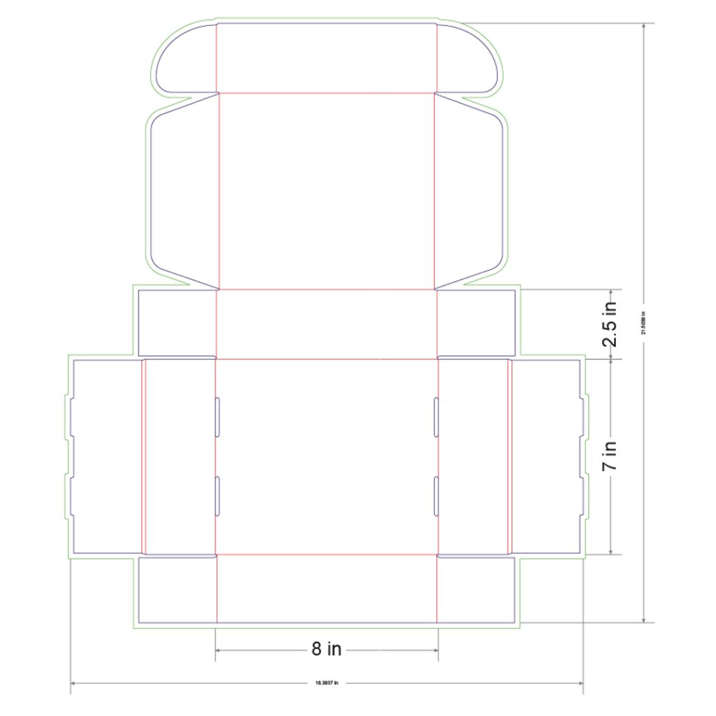 8x7x2.5 in Mailer Box Template