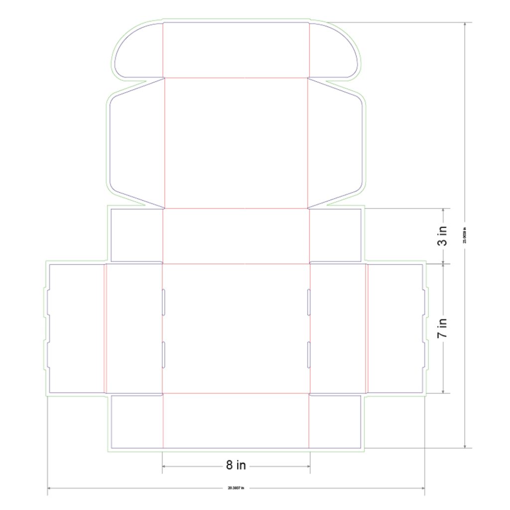 8x7x3 in Mailer Box Template