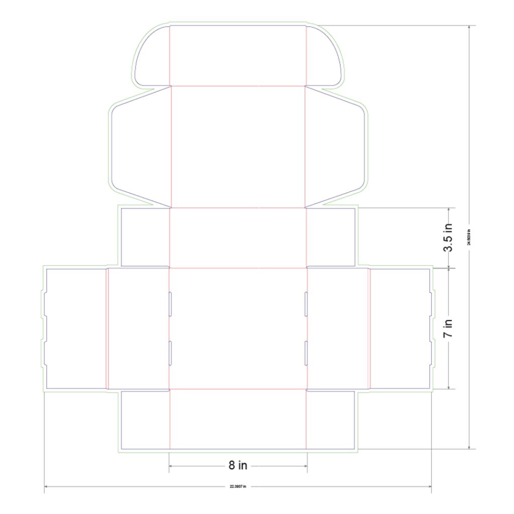 8x7x3.5 in Mailer Box Template