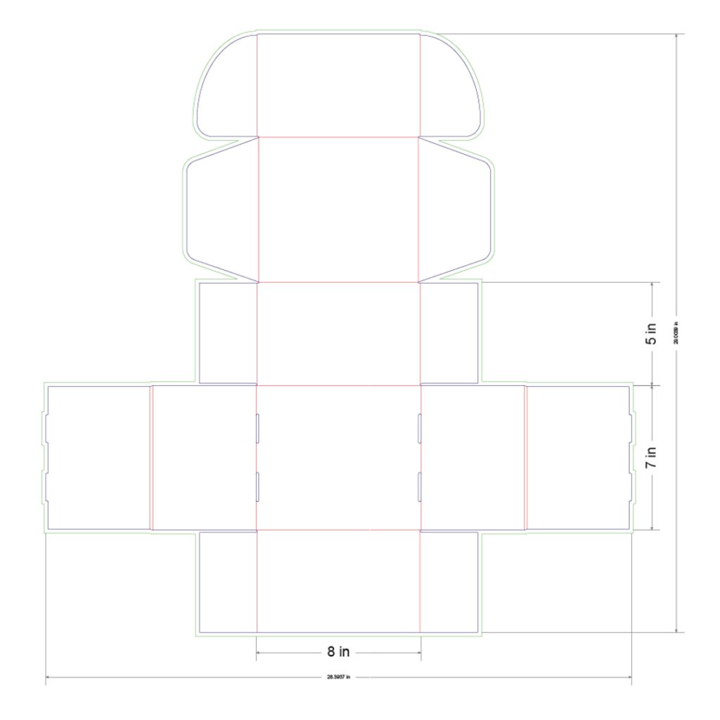 8x7x5 in Mailer Box Template