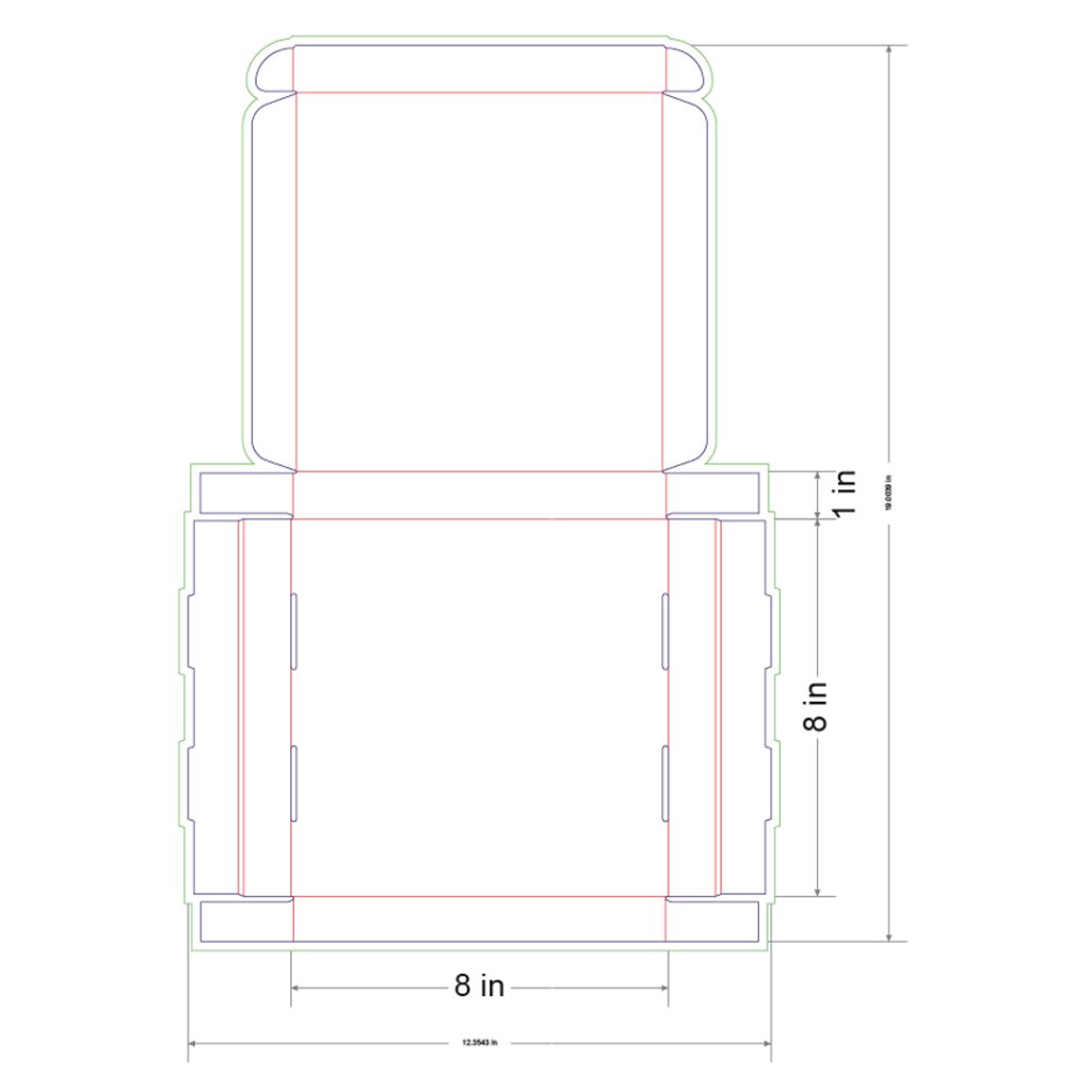 8x8x1 in Mailer Box Template