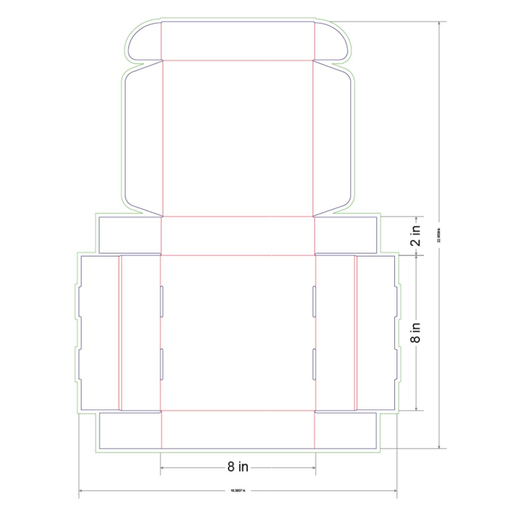 8x8x2 in Mailer Box Template