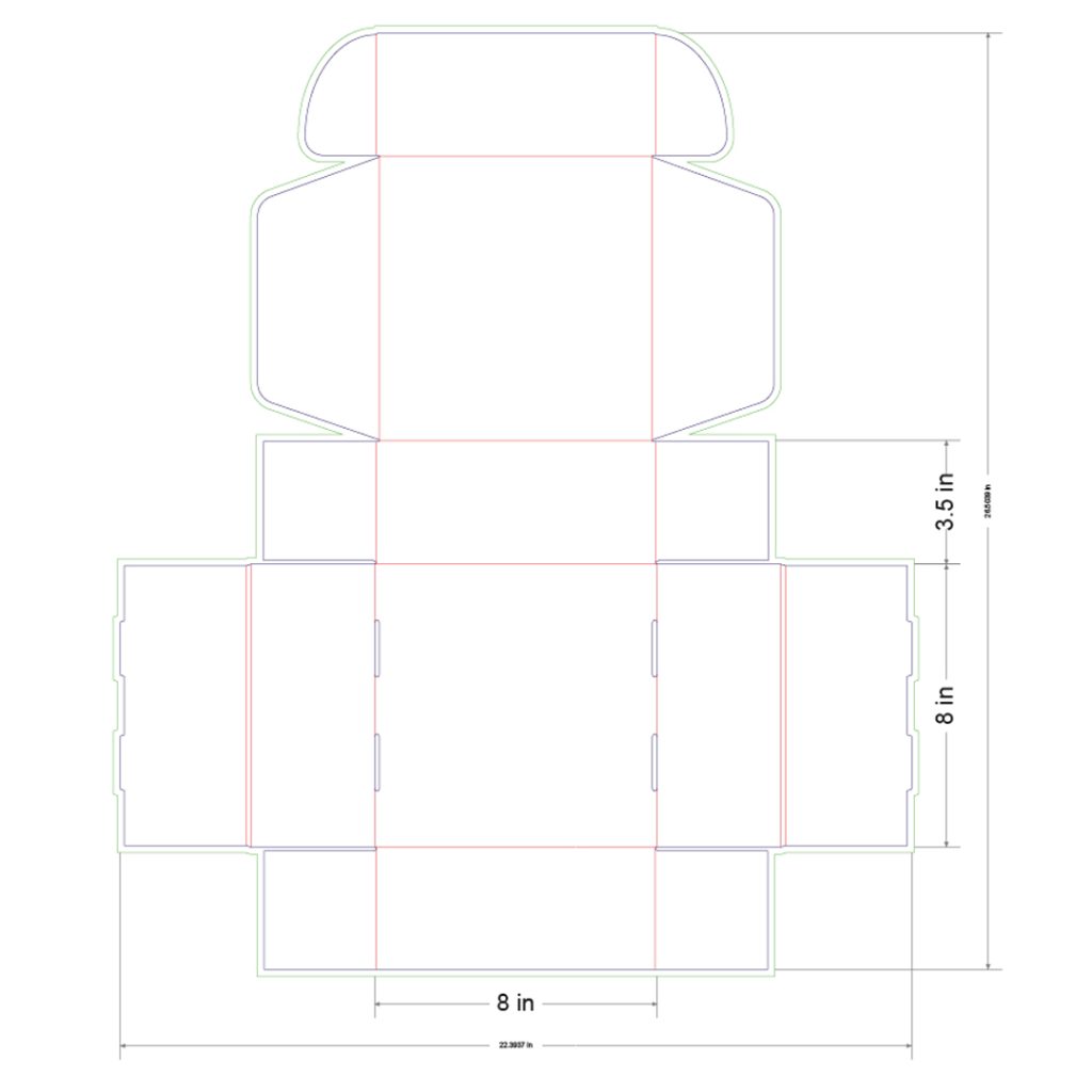 8x8x3.5 in Mailer Box Template