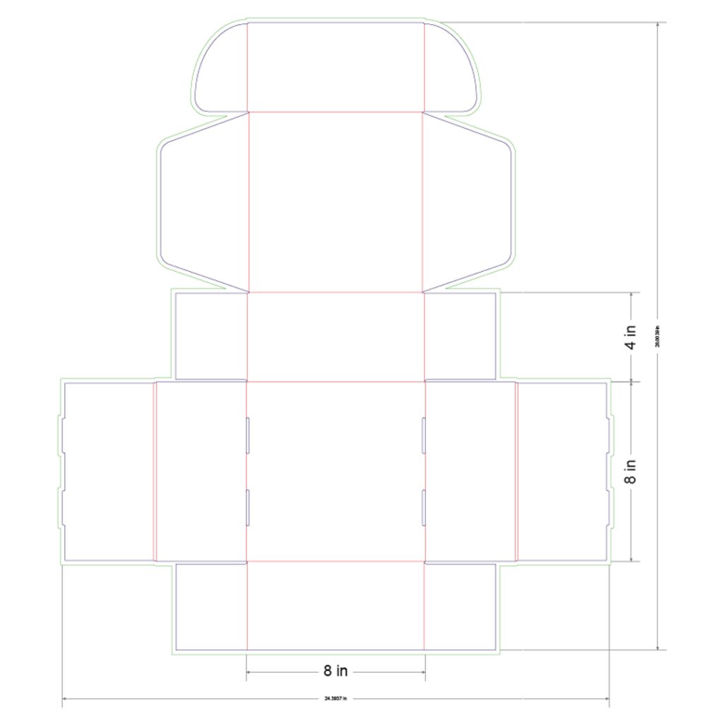 8x8x4 in Mailer Box Template