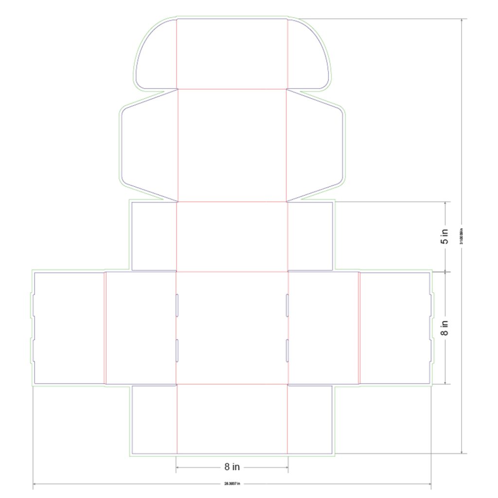 8x8x5 in Mailer Box Template