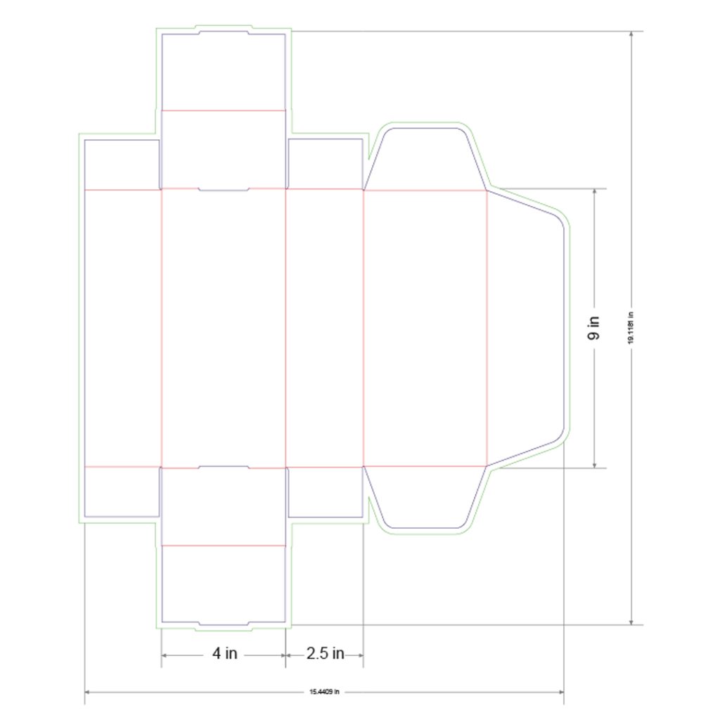 9x4x2.5 in Mailer Box Template