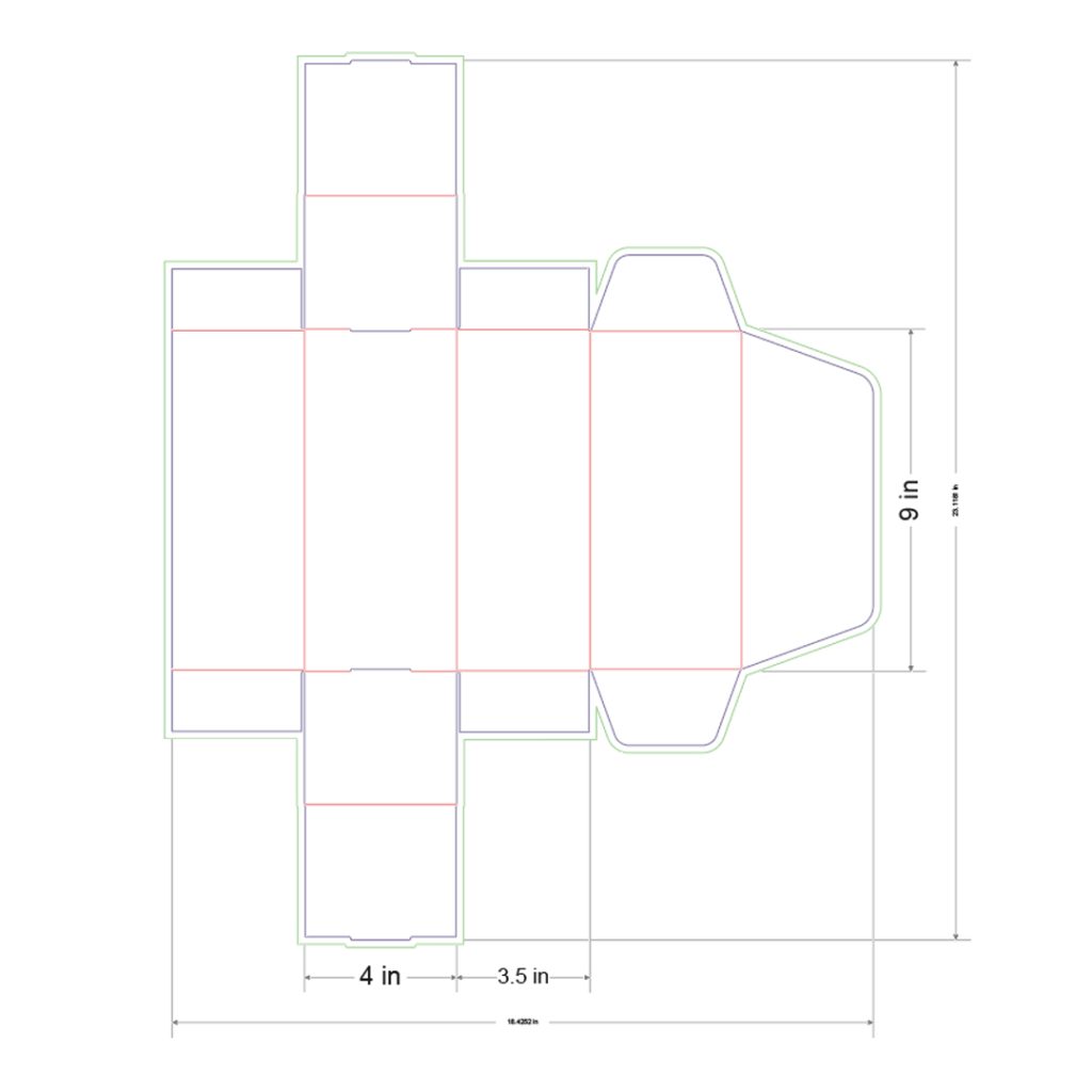 9x4x3.5 in Mailer Box Template