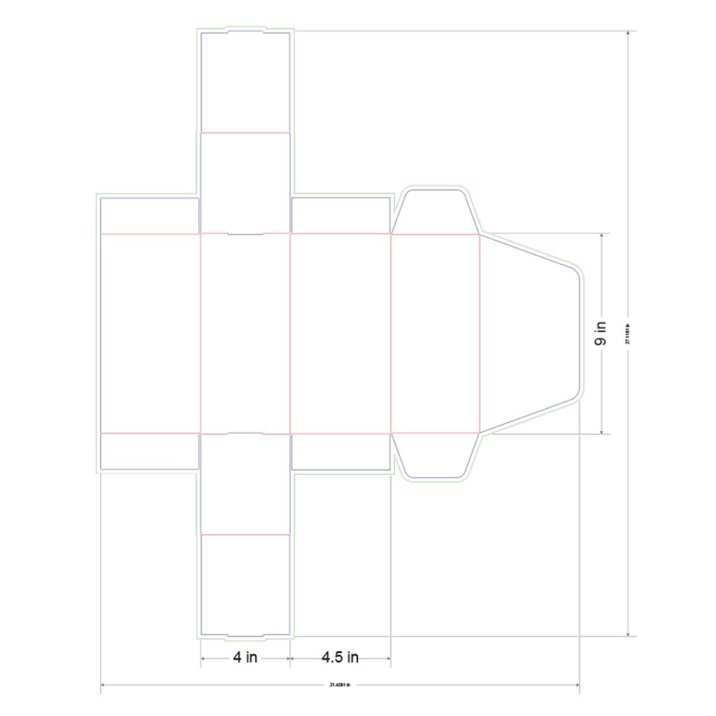 9x4x4.5 in Mailer Box Template
