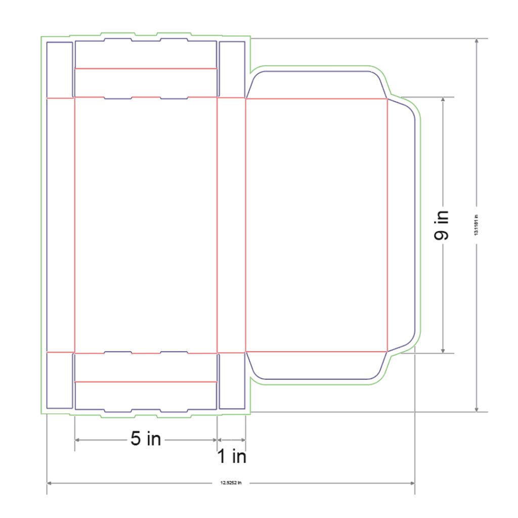 9x5x1 in Mailer Box Template