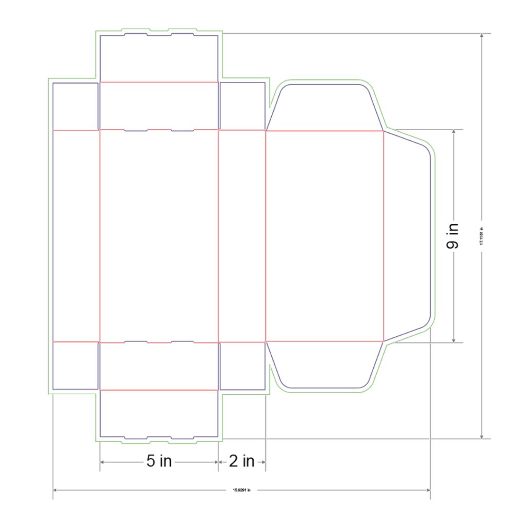 9x5x2 in Mailer Box Template