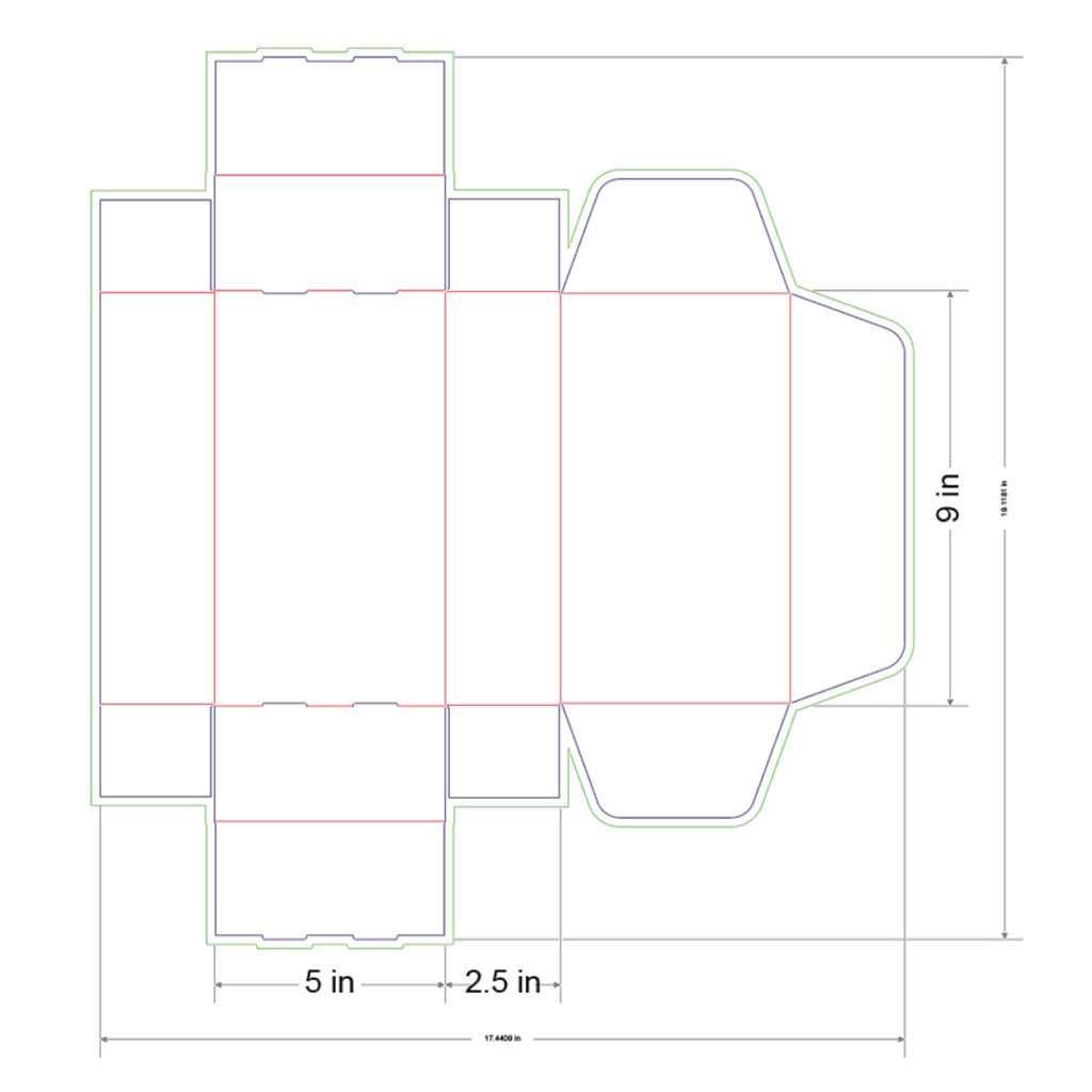 9x5x2.5 in Mailer Box Template