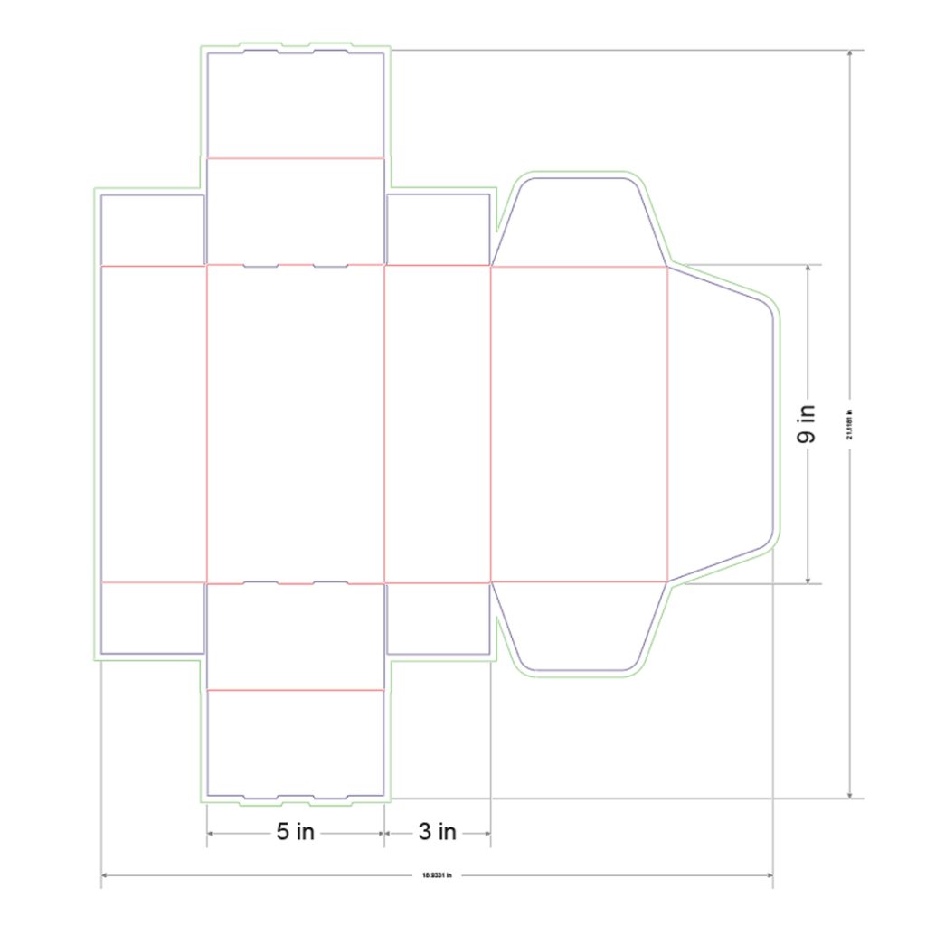 9x5x3 in Mailer Box Template