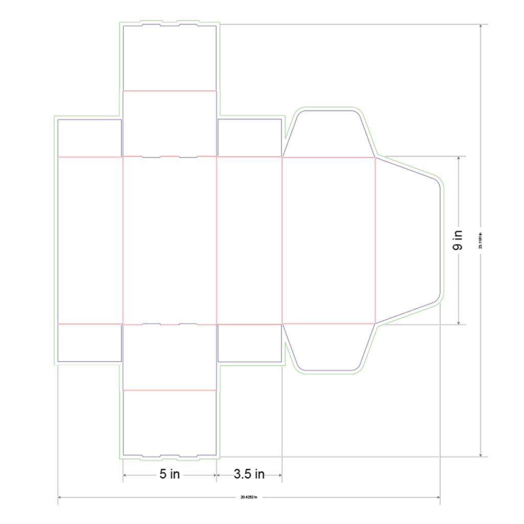 9x5x3.5 in Mailer Box Template