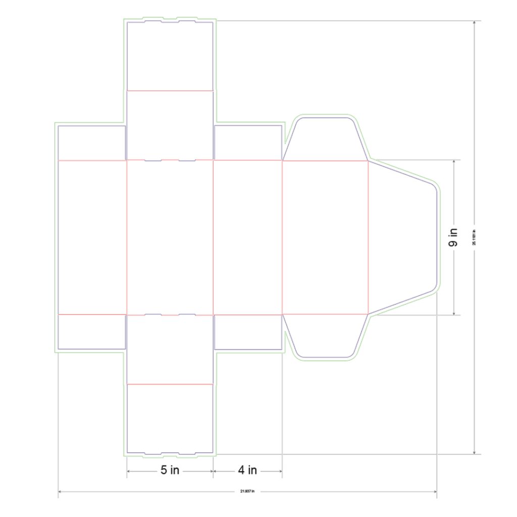 9x5x4 in Mailer Box Template