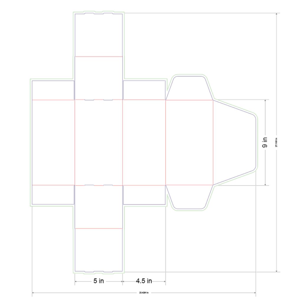 9x5x4.5 in Mailer Box Template