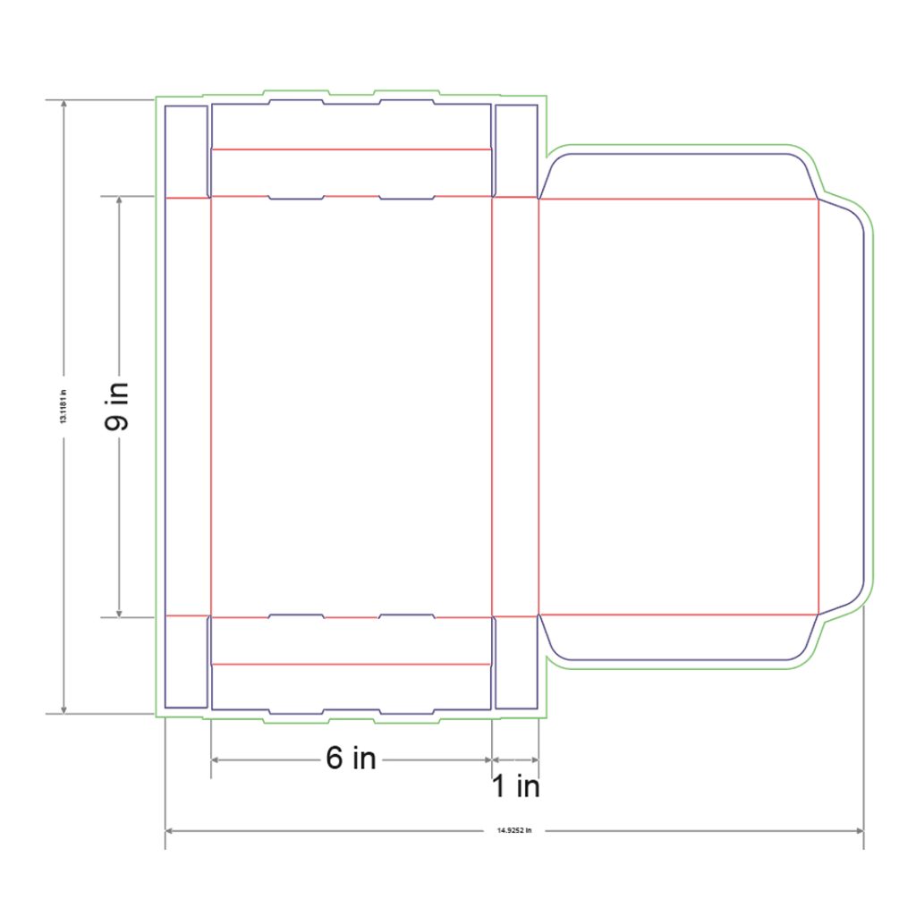 9x6x1 in Mailer Box Template