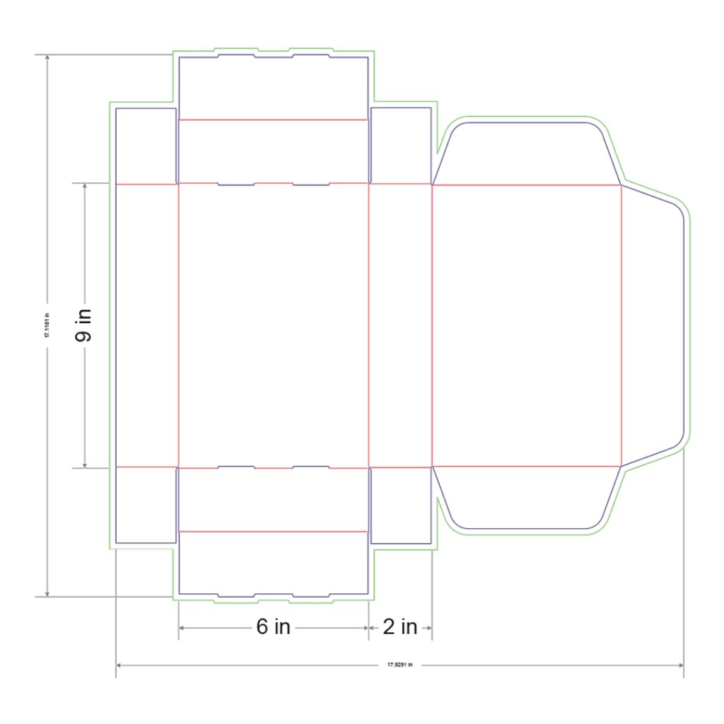 9x6x2 in Mailer Box Template