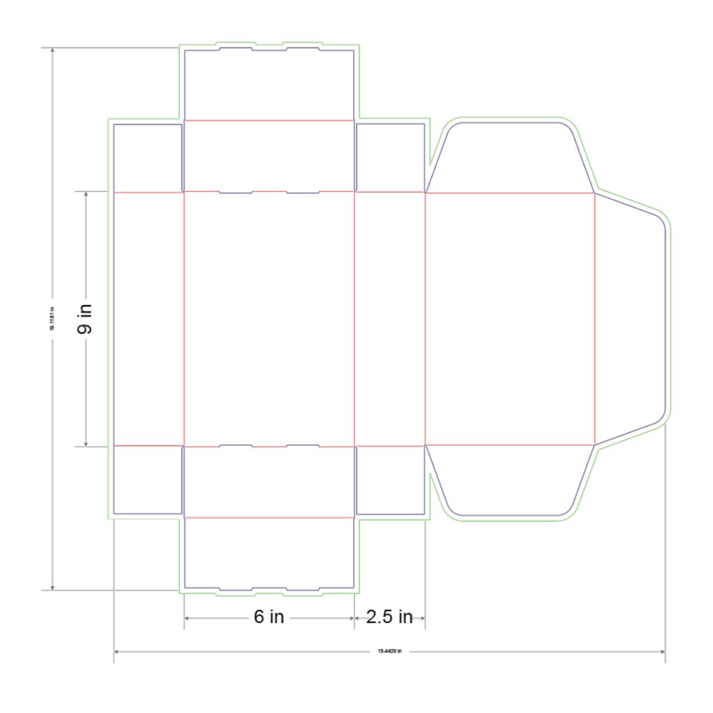 9x6x2.5 in Mailer Box Template