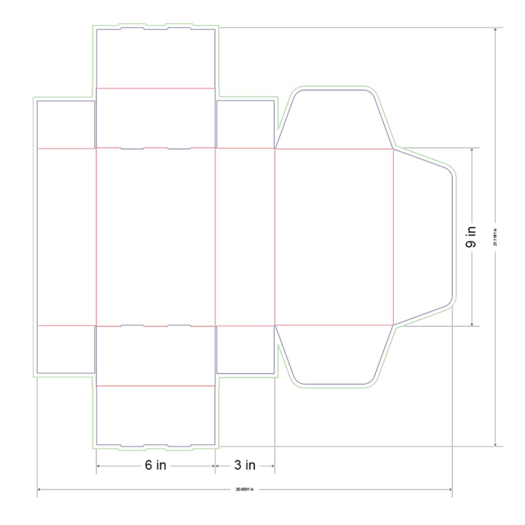 9x6x3 in Mailer Box Template