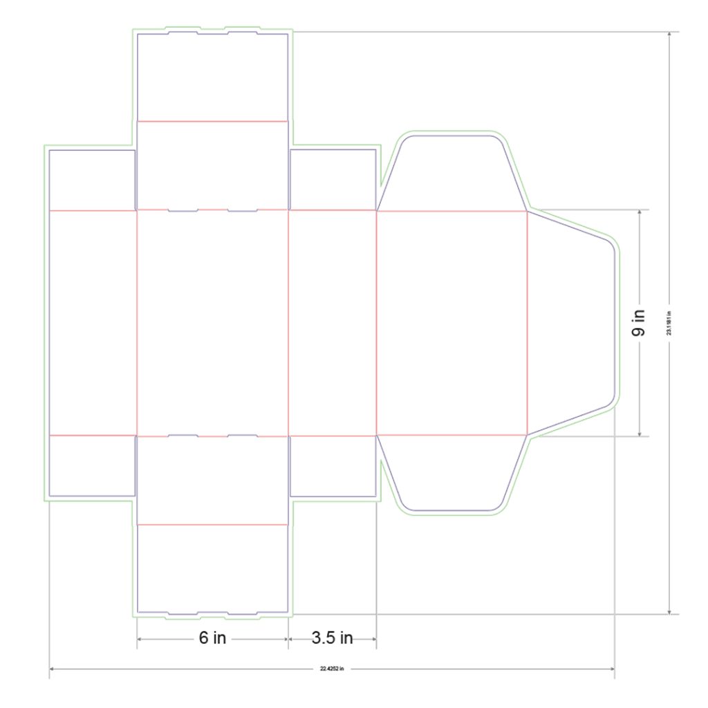 9x6x3.5 in Mailer Box Template