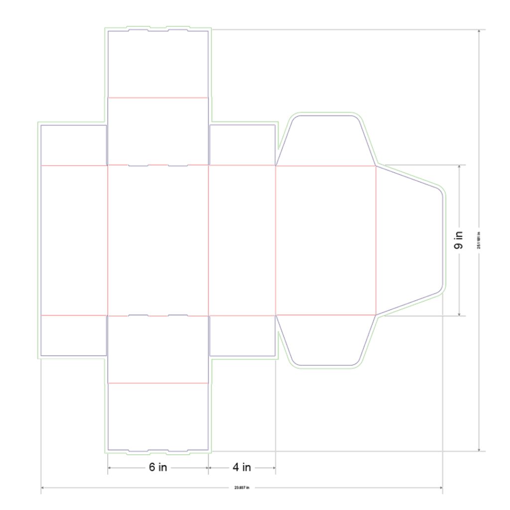 9x6x4 in Mailer Box Template